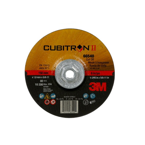3M Cubitron II Cut-Off Wheel Quick Change, T27 6 in. x .045 in. x 5/8-11 in. 25 pk.